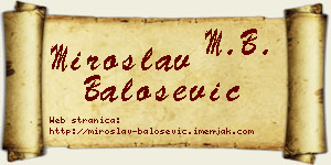 Miroslav Balošević vizit kartica